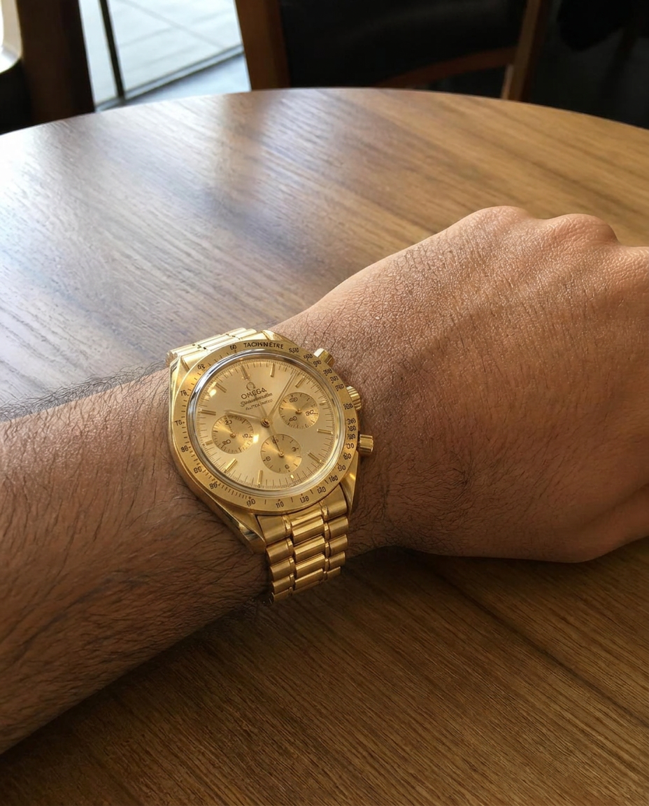 Plastic watch to solid gold, After